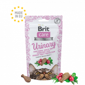 Brit Care Cat Snack Urinary - лакомство за кастрирани котки и за защита на уринарния тракт 50 гр.